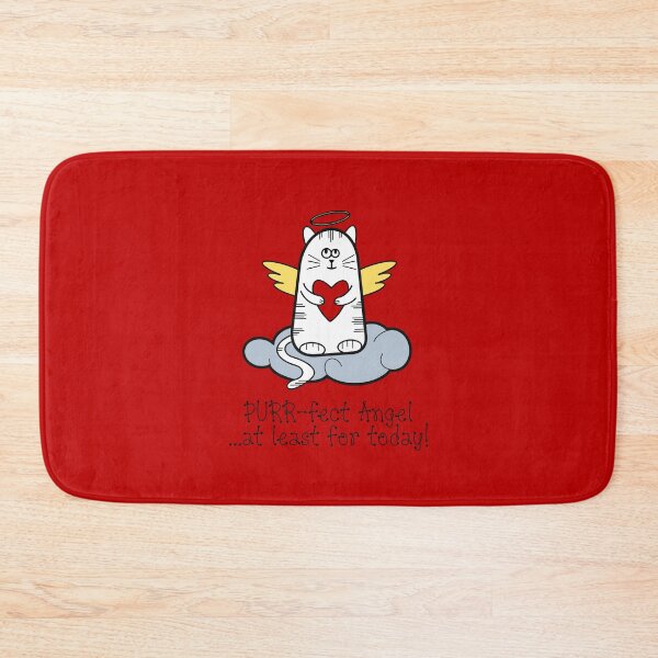 Item preview, PURR-fect Angel...at least for Today! (on Red) designed and sold by PawsitiveMum.