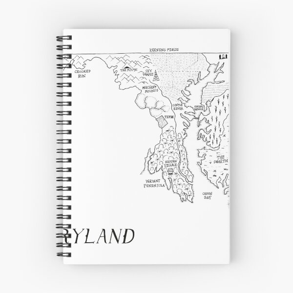 Item preview, Maryland as a fantasy map - black and white designed and sold by aldayuan.