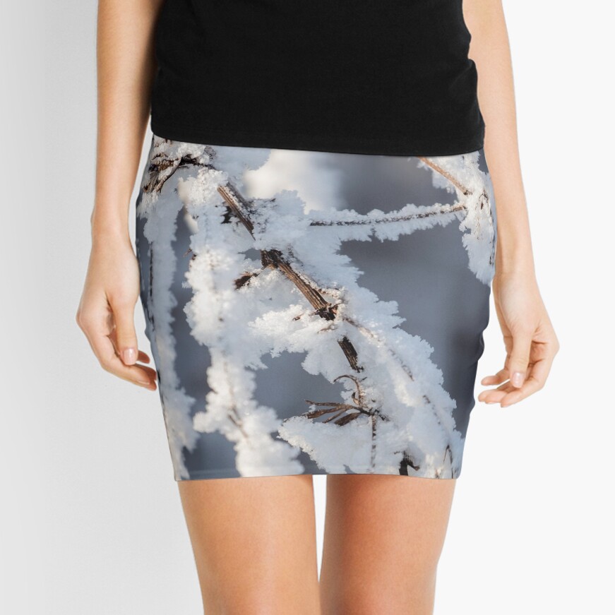 Snowy twigs Mini Skirt