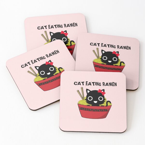 Item preview, Cat Eating Ramen designed and sold by HandyDesign22.