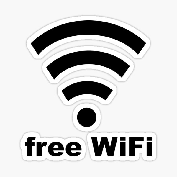 Adesivo FREE WI-FI sticker wifi libera vetrina vetrofania negozio pub bar ARGENT 