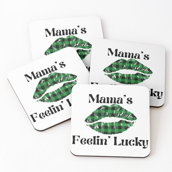 Item preview, Buffalo Plaid Lips, Mama's Feelin' Lucky, Funny St. Patrick's Day Celebrations designed and sold by Auntieck.