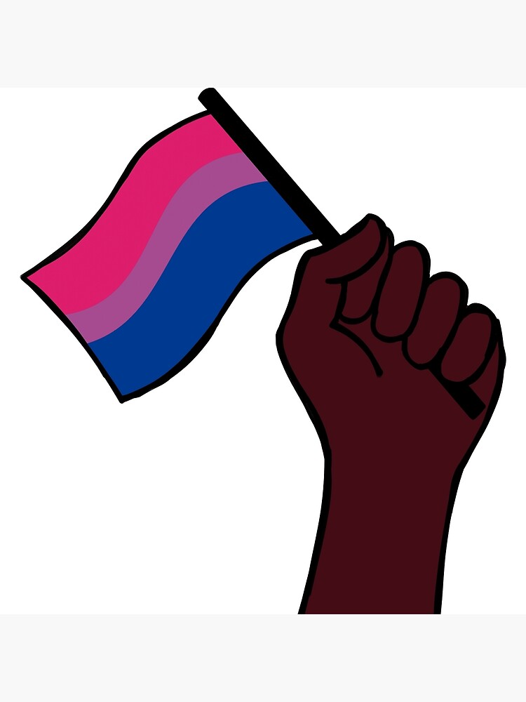 Bisexual Pride Flag Hand Poster For Sale By Bthingies Redbubble