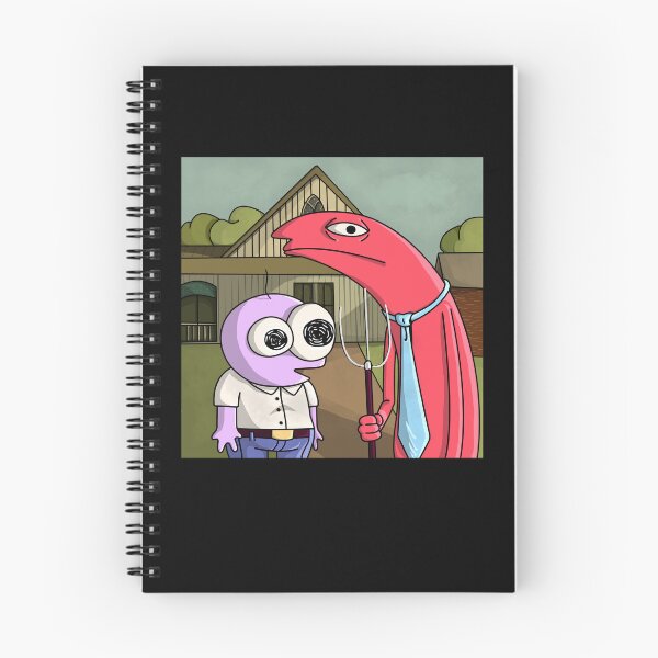 Item preview, SMILING FRIENDS - Wild Pim and Alan  American Gothic style, Alan, bliblie, Grim, Gleb or Glep(author's art) designed and sold by mrGoodwin90.