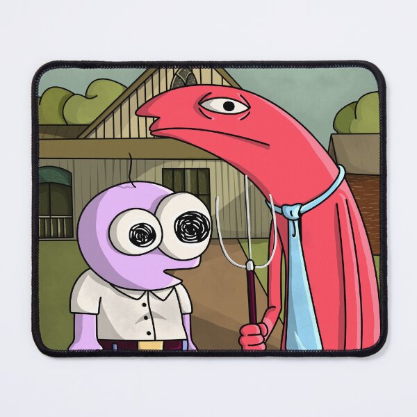 Artikelvorschau, LÄCHELNDE FREUNDE – Wild Pim und Alan im amerikanischen Gothic-Stil, Alan, Bliblie, Grim, Gleb oder Glep (Kunstwerk des Autors) entworfen und verkauft von mrGoodwin90.