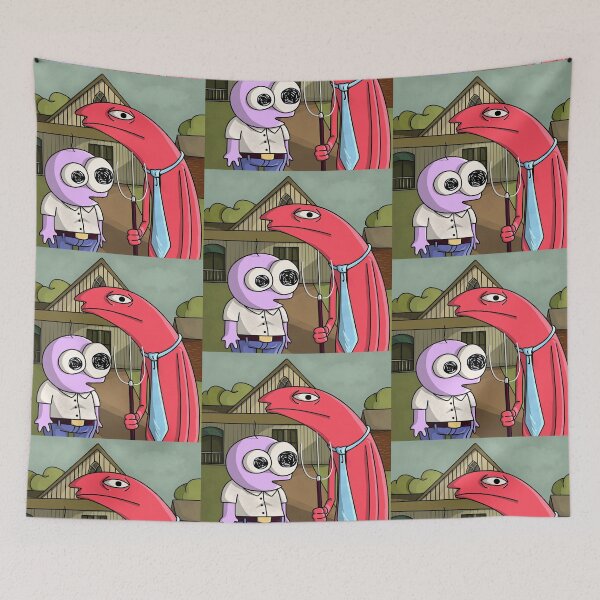 Item preview, SMILING FRIENDS - Wild Pim and Alan  American Gothic style, Alan, bliblie, Grim, Gleb or Glep(author's art) designed and sold by mrGoodwin90.