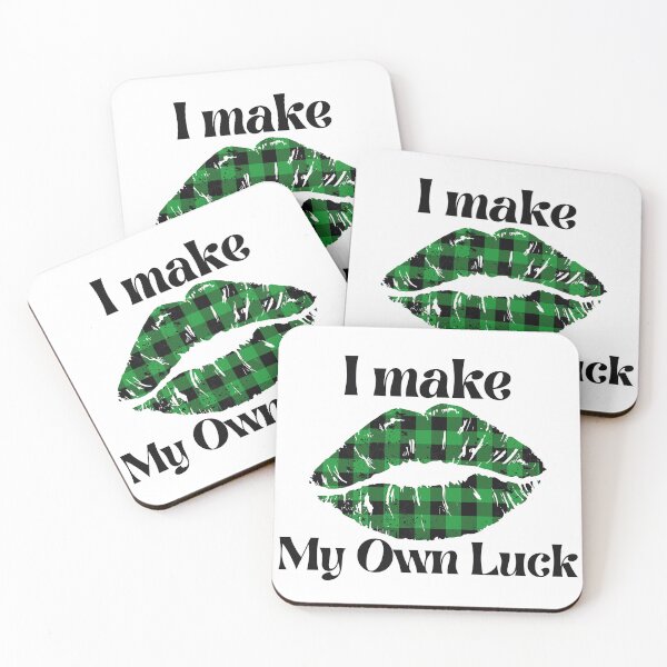 Item preview, Buffalo Plaid Lips, I make my own luck, Funny St. Patrick's Day Celebrations designed and sold by Auntieck.