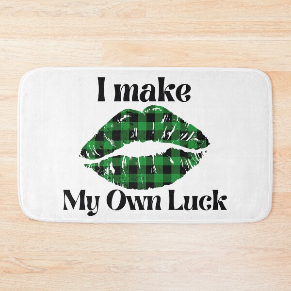 Item preview, Buffalo Plaid Lips, I make my own luck, Funny St. Patrick's Day Celebrations designed and sold by Auntieck.