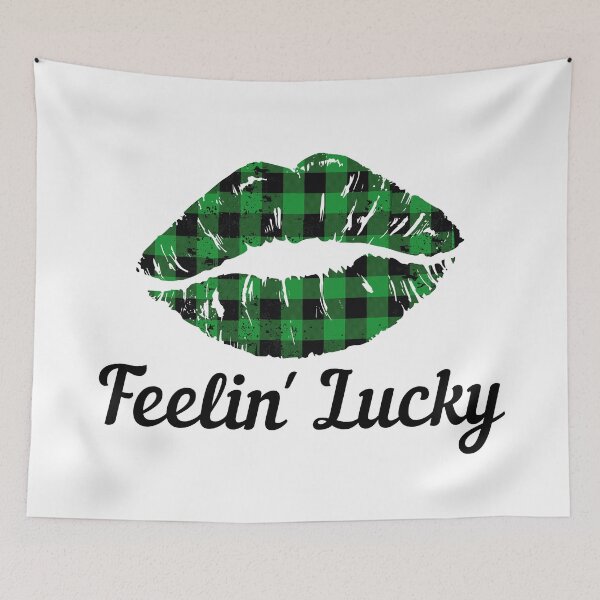 Item preview, Buffalo Plaid Lips, Feelin' Lucky, Funny St. Patrick's Day Celebrations designed and sold by Auntieck.