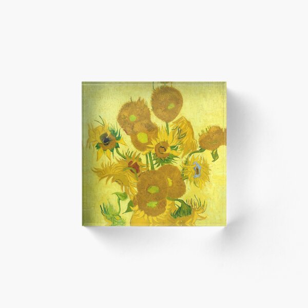 Sunflowers by Van Gogh Acrylic Block
