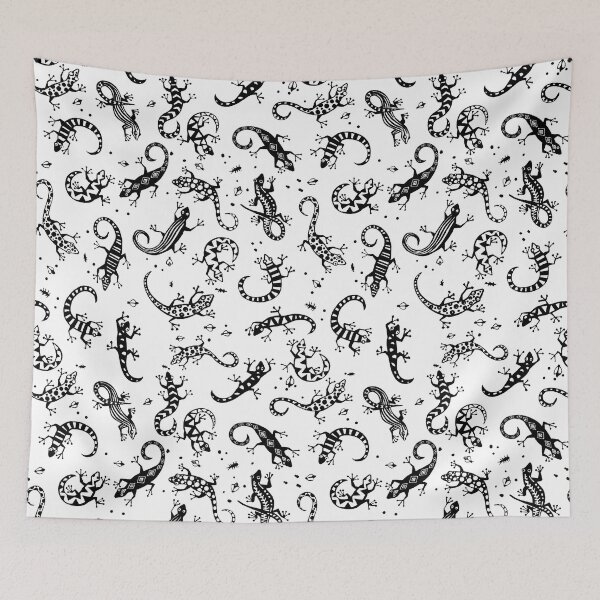 Item preview, Gecko Galore-black on white designed and sold by Linda Maliuana.