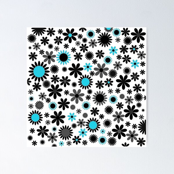 Item preview, Black and Blue Floral Pattern designed and sold by RyanCaudell.