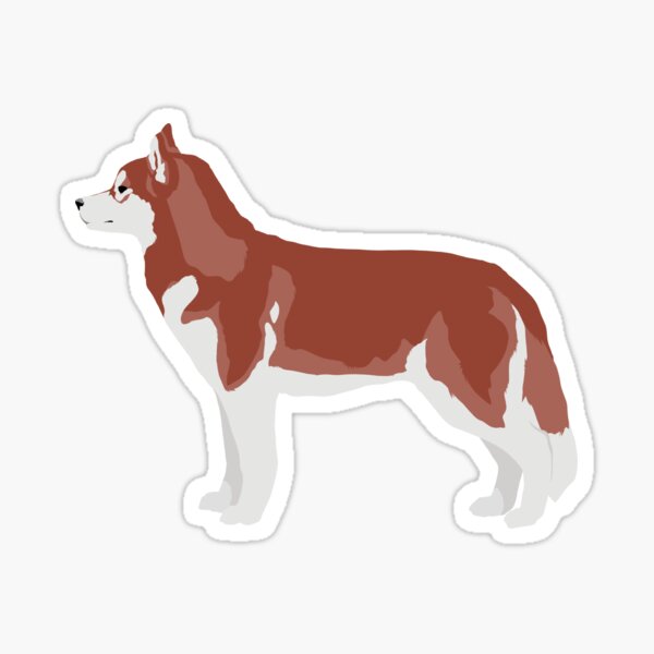 Fluffy Husky - Red Version Sticker