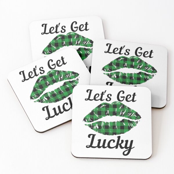 Item preview, Buffalo Plaid Lips, Let's Get Lucky, Funny St. Patrick's Day Celebrations designed and sold by Auntieck.