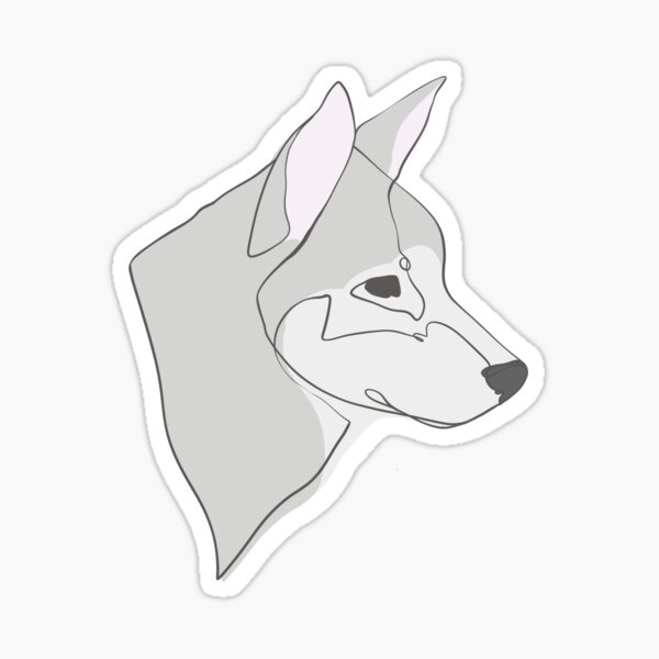 One Line Husky Sticker