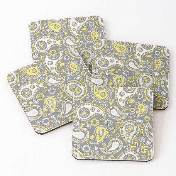 Item preview, Yellow and grey paisley pattern   designed and sold by -Lily-Anne-.