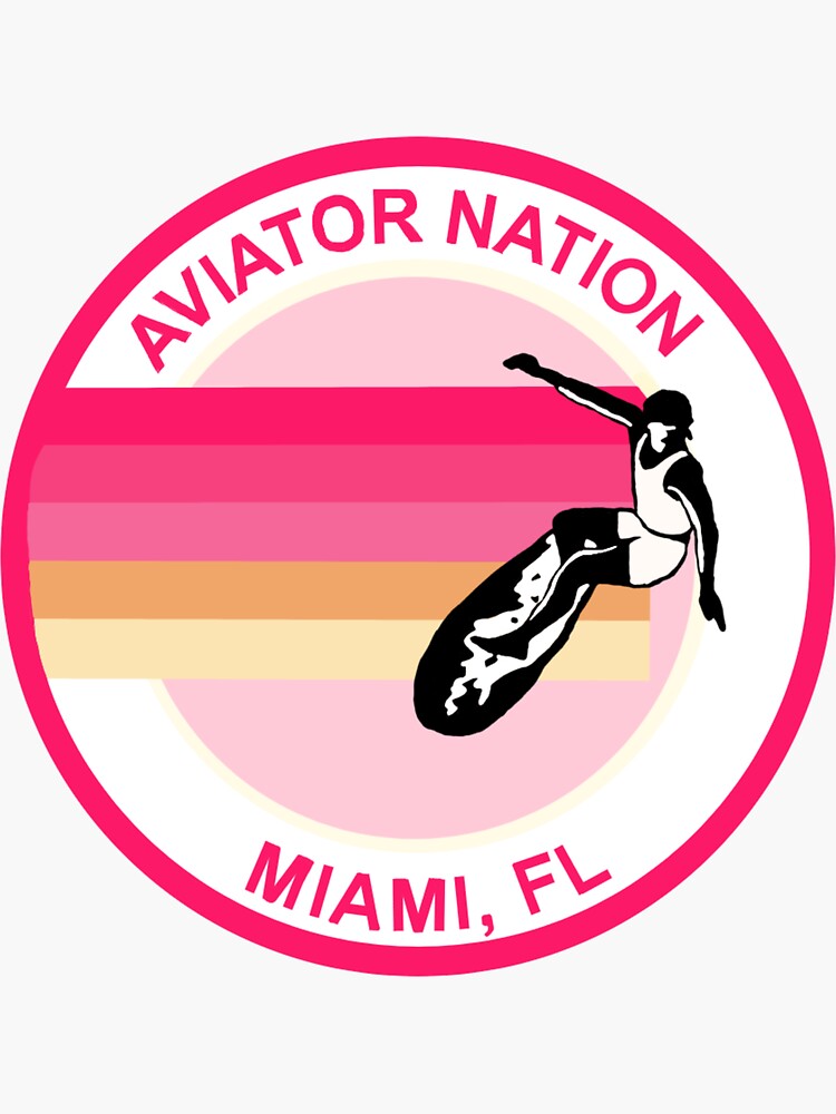 Aviator Nation Logo Pink Sticker For Sale By Art By Maddie Redbubble