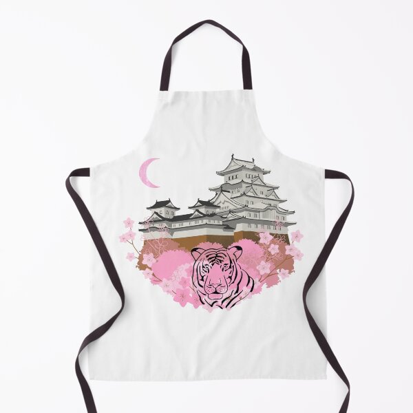 Item preview, China Temple with Pink Cherry Blossom, Moon, and White Tiger designed and sold by SMillustrations.
