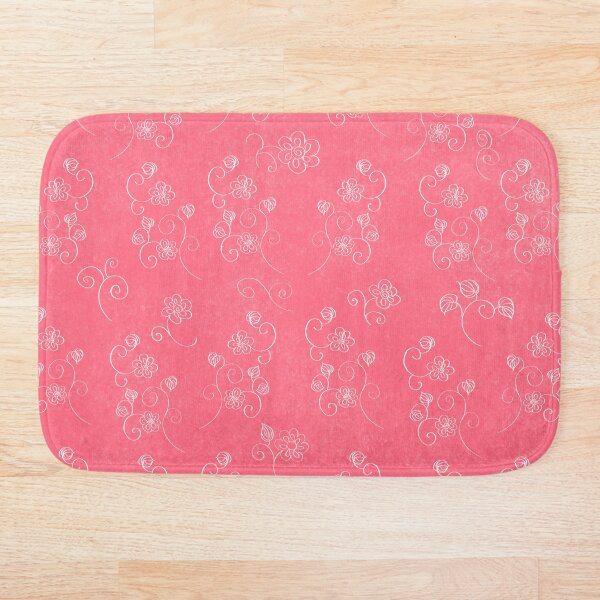 Item preview, Small White Floral Pattern in a Pink Background designed and sold by Susaans-Art.