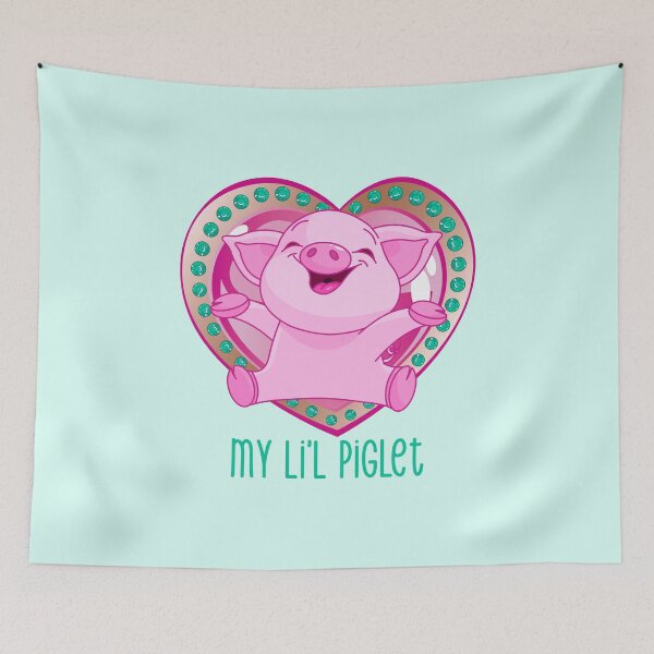 Item preview, My Li’l Piglet (Pink/Aqua on Aqua) designed and sold by PawsitiveMum.