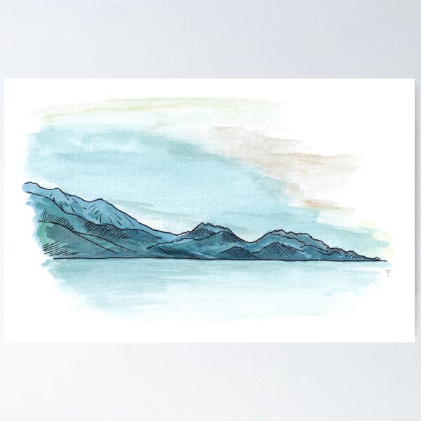 Artikelvorschau, Kaikoura Aquarell entworfen und verkauft von Tom Napper Design.