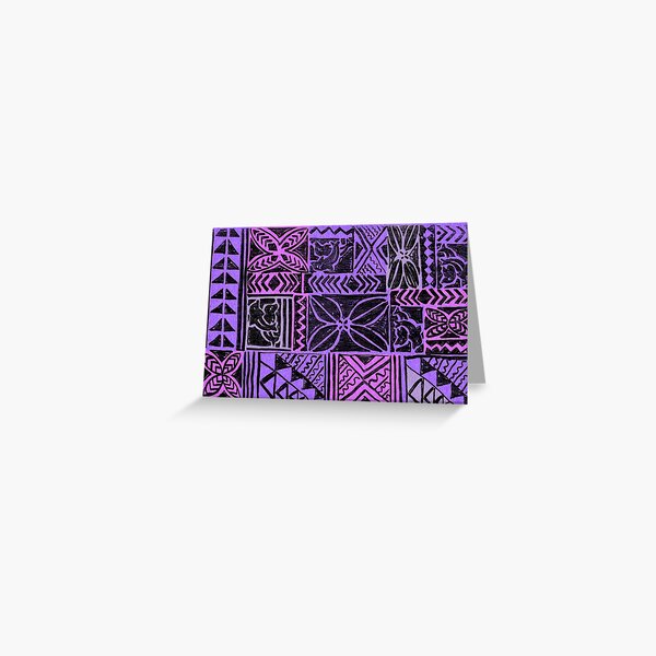 Polynesian Orchid Tapa Greeting Card