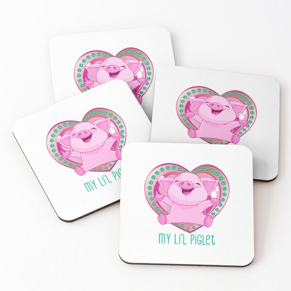 Item preview, My Li’l Piglet (Pink/Aqua on White) designed and sold by PawsitiveMum.