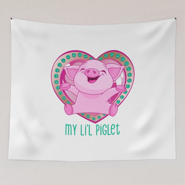 Item preview, My Li’l Piglet (Pink/Aqua on White) designed and sold by PawsitiveMum.