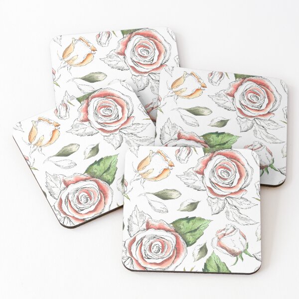 Item preview, Modern classic red rose flower pattern designed and sold by Cordelias-Curio.