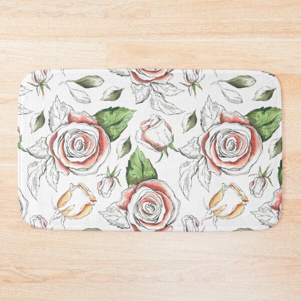 Item preview, Modern classic red rose flower pattern designed and sold by Cordelias-Curio.