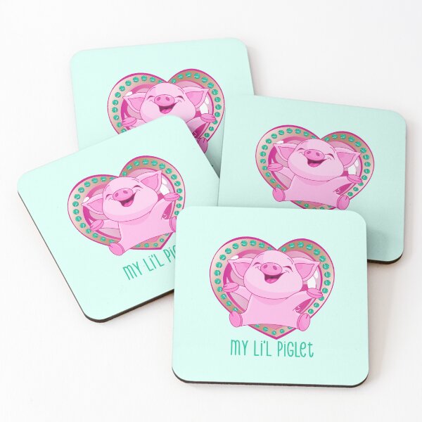 Item preview, My Li’l Piglet (Pink/Aqua on Aqua) designed and sold by PawsitiveMum.