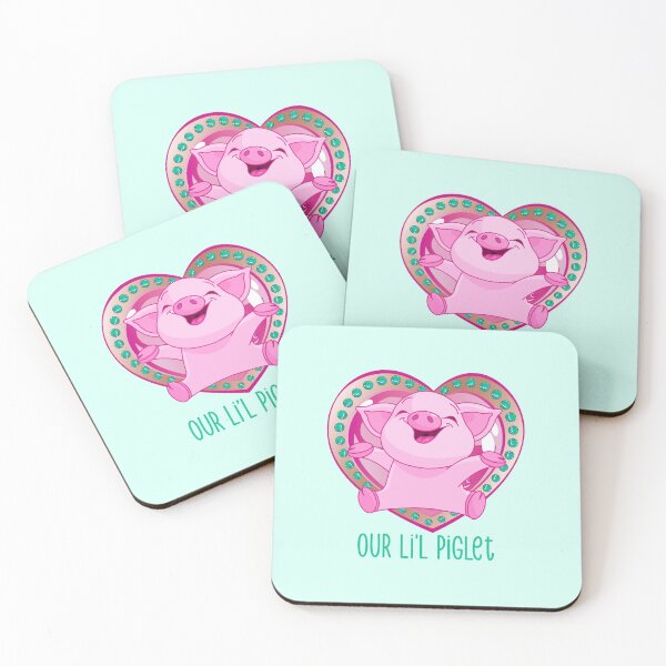 Item preview, Our Li’l Piglet (Pink/Aqua on Aqua) designed and sold by PawsitiveMum.