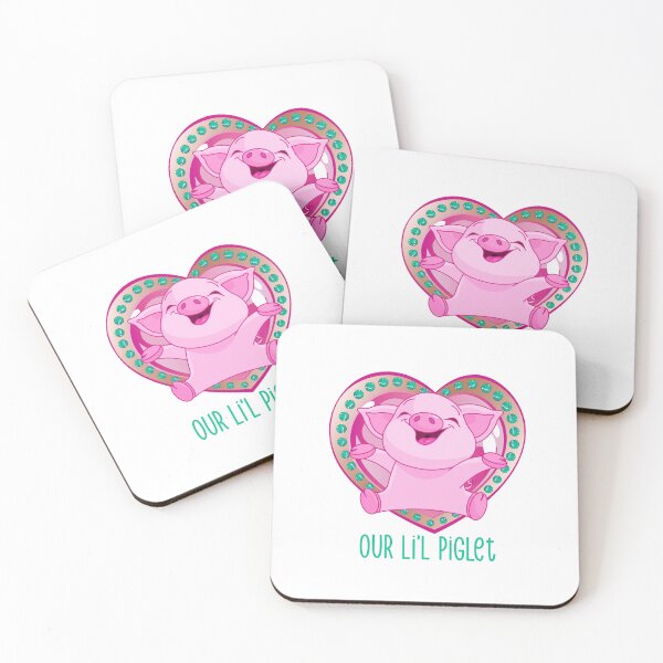 Item preview, Our Li’l Piglet (Pink/Aqua on White) designed and sold by PawsitiveMum.