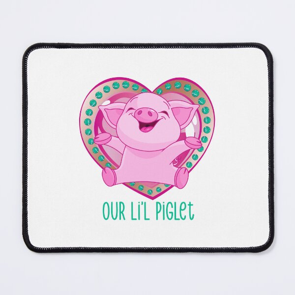 Item preview, Our Li’l Piglet (Pink/Aqua on White) designed and sold by PawsitiveMum.