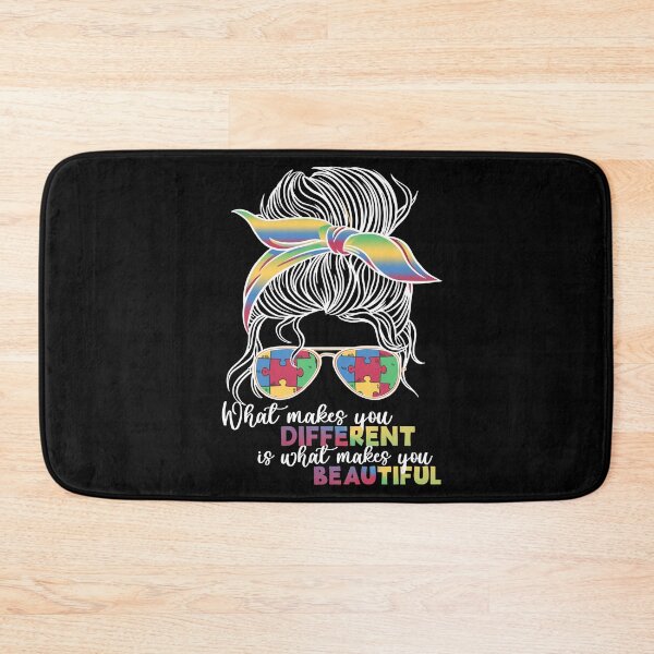 Item preview, What Makes You Different Messy Bun Mom Autism Awareness design designed and sold by Merchking1.
