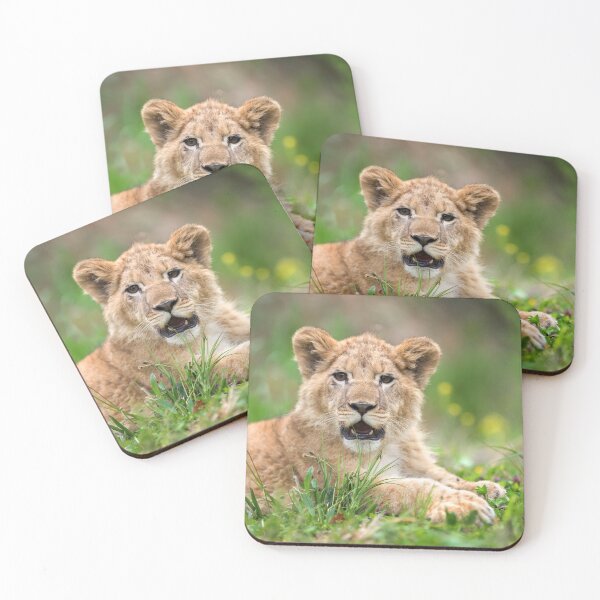 Item preview, Baby Cub Lion In Meadow  designed and sold by AnimalLover4eva.