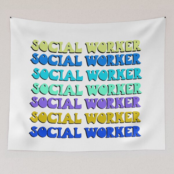 Item preview, Social Worker Blue Green designed and sold by AshTreeCrtvCo.