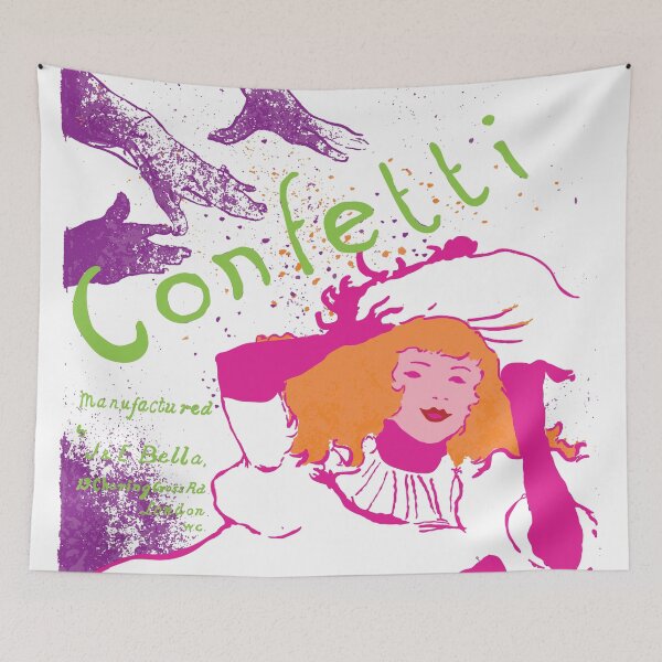 Aperçu de l'œuvre Confettis Art Nouveau Couleurs Vives Violet Rose Vert Orange Rose créée et vendue par pelagio.