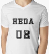 Camiseta para hombre de cuello en v Número jersey de Heda