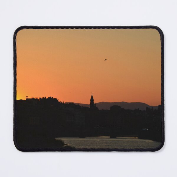 Item preview, A sunset over Florence and the River Arno, with a bird in the sky. designed and sold by EAnneH.
