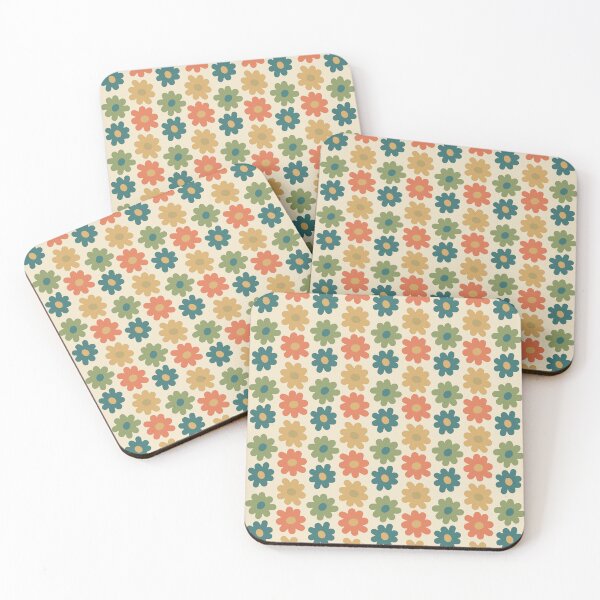 Item preview, Blomma, Groovy Vintage Flower Pattern in Retro Color Style designed and sold by BesanoStyle.