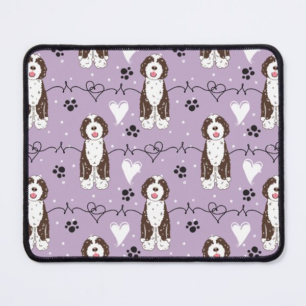 Item preview, Love Chocolate White Portuguese Water Dog - Lilac Background designed and sold by Lulupainting.