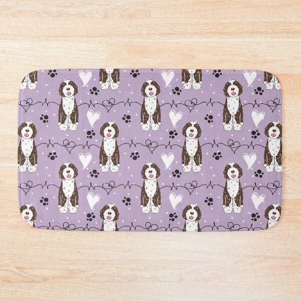 Item preview, Love Chocolate White Portuguese Water Dog - Lilac Background designed and sold by Lulupainting.