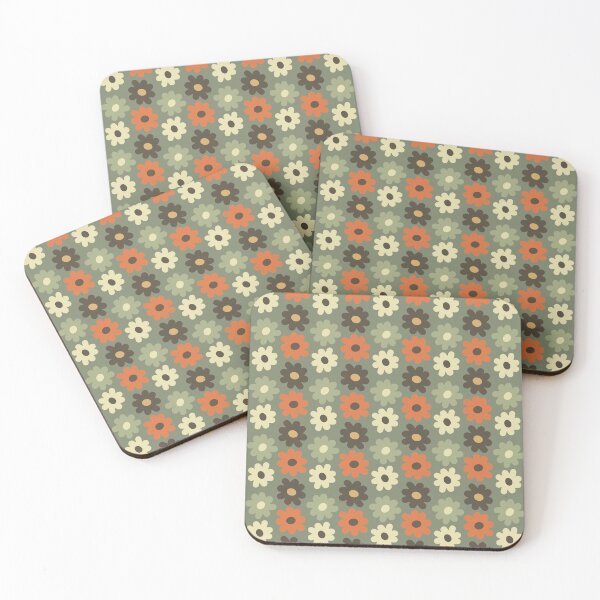Item preview, Blomma, Groovy Vintage Flower Pattern in Retro Color Style designed and sold by BesanoStyle.