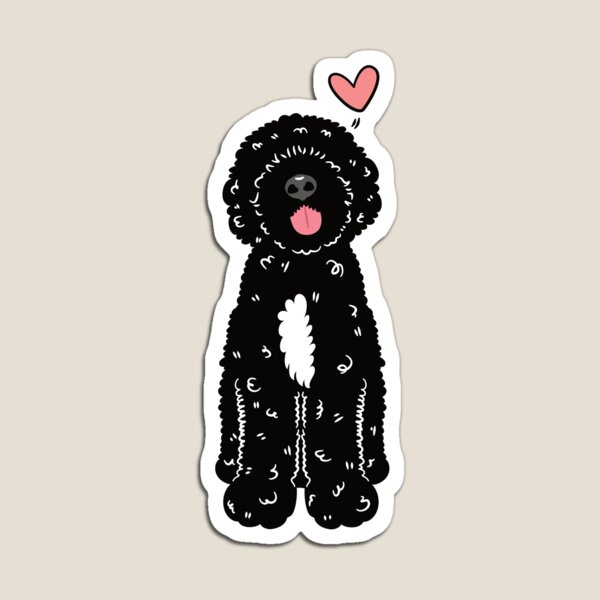 Item preview, Love Black White Portuguese Water Dog designed and sold by Lulupainting.