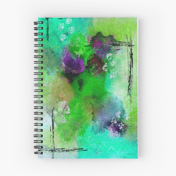 Item preview, GREEN AND PURPLE ABSTRACT, Floral, Expressionism, Vibrant, Green, Purple Flower, Wildflowers designed and sold by KATHLEEN TENNANT ART.