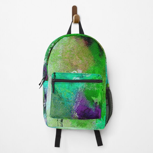 Item preview, GREEN AND PURPLE ABSTRACT, Floral, Expressionism, Vibrant, Green, Purple Flower, Wildflowers designed and sold by KATHLEEN TENNANT ART.