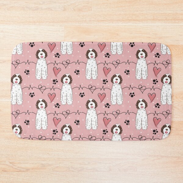 Item preview, Love Chocolate White Portuguese Water Dog - Pink Background designed and sold by Lulupainting.