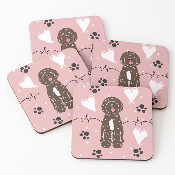 Item preview, Love Chocolate White Portuguese Water Dog  designed and sold by Lulupainting.