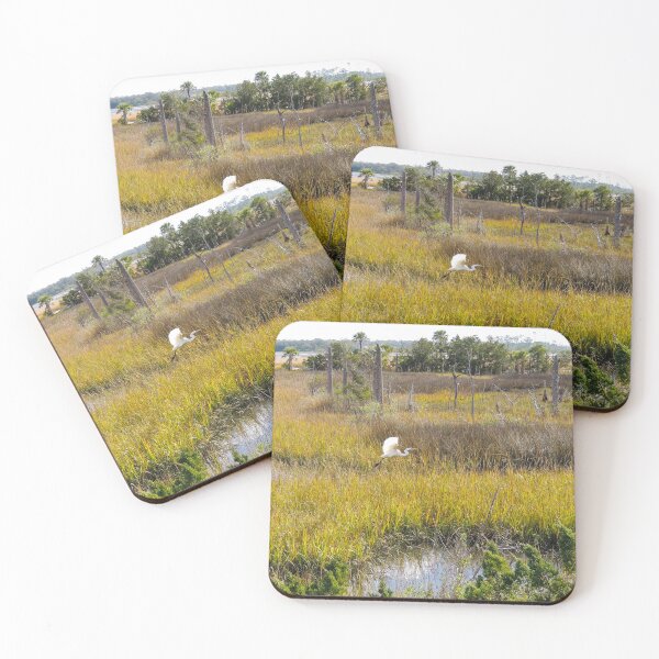 Item preview, Egret Flying Over the Marsh designed and sold by bwheeler.